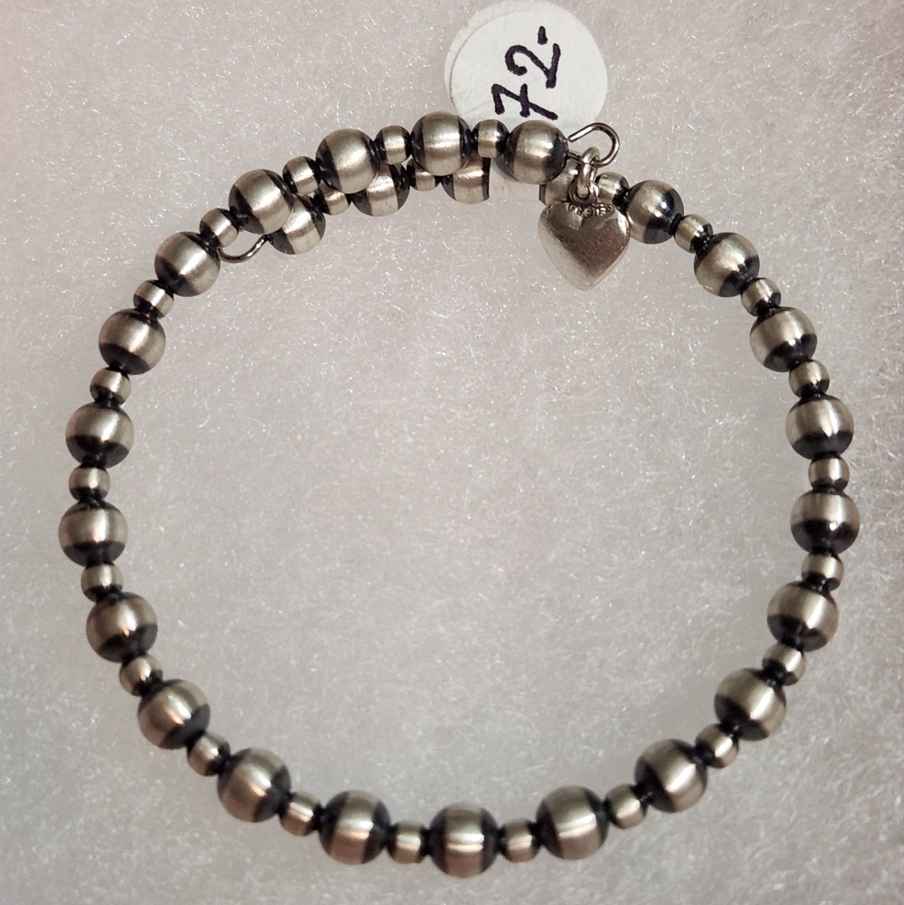 Sterling Pearl Memory Bracelet With Heart Charm
